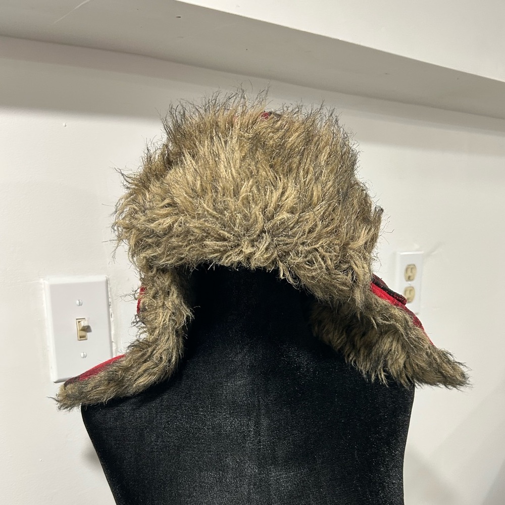 American Eagle Outfitters Faux Fur Trapper Hat - Brown and Red